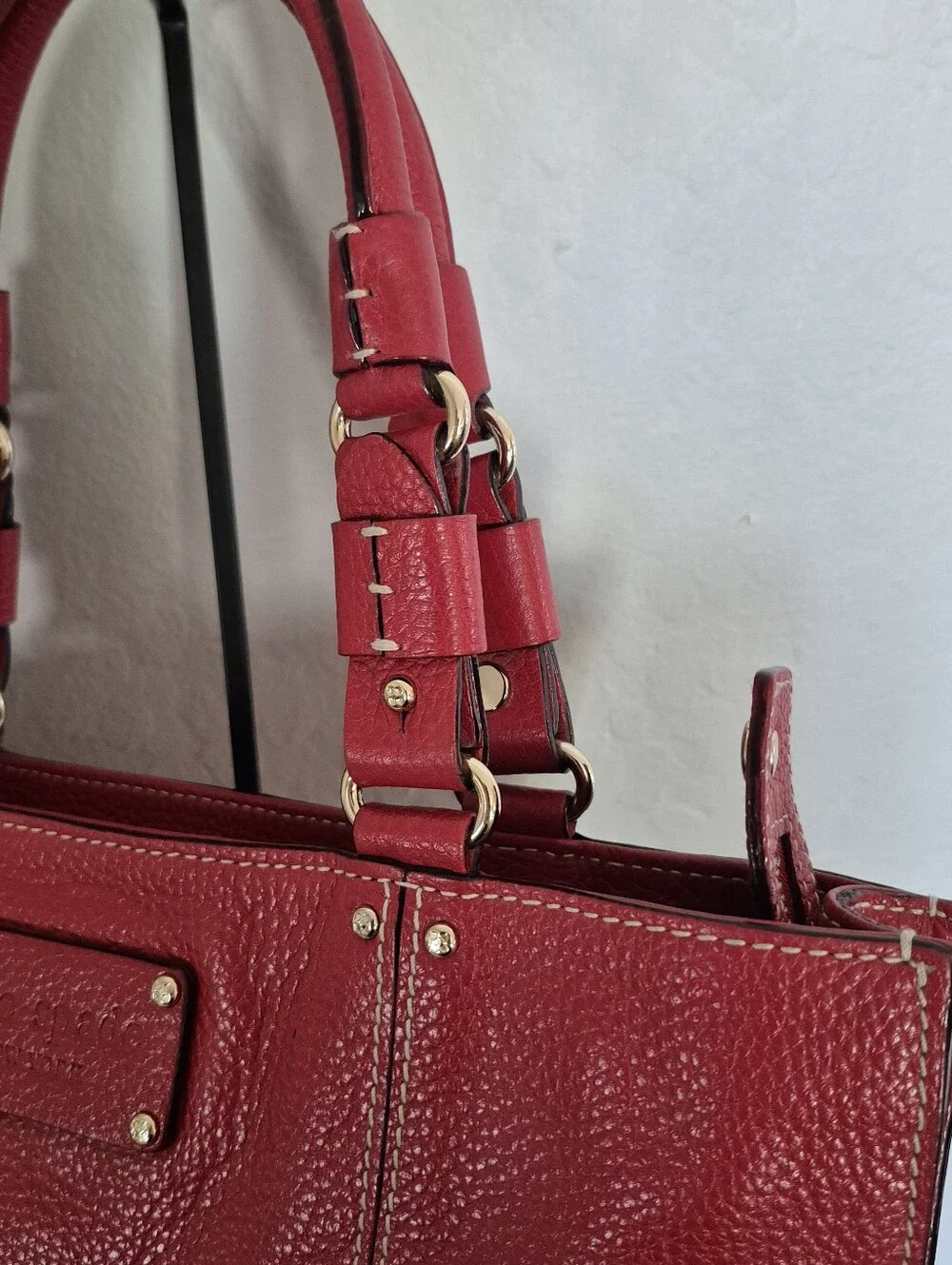 NWOT VINTAGE KATE SPADE LARGE  Women’s Red Leather Tote Bag